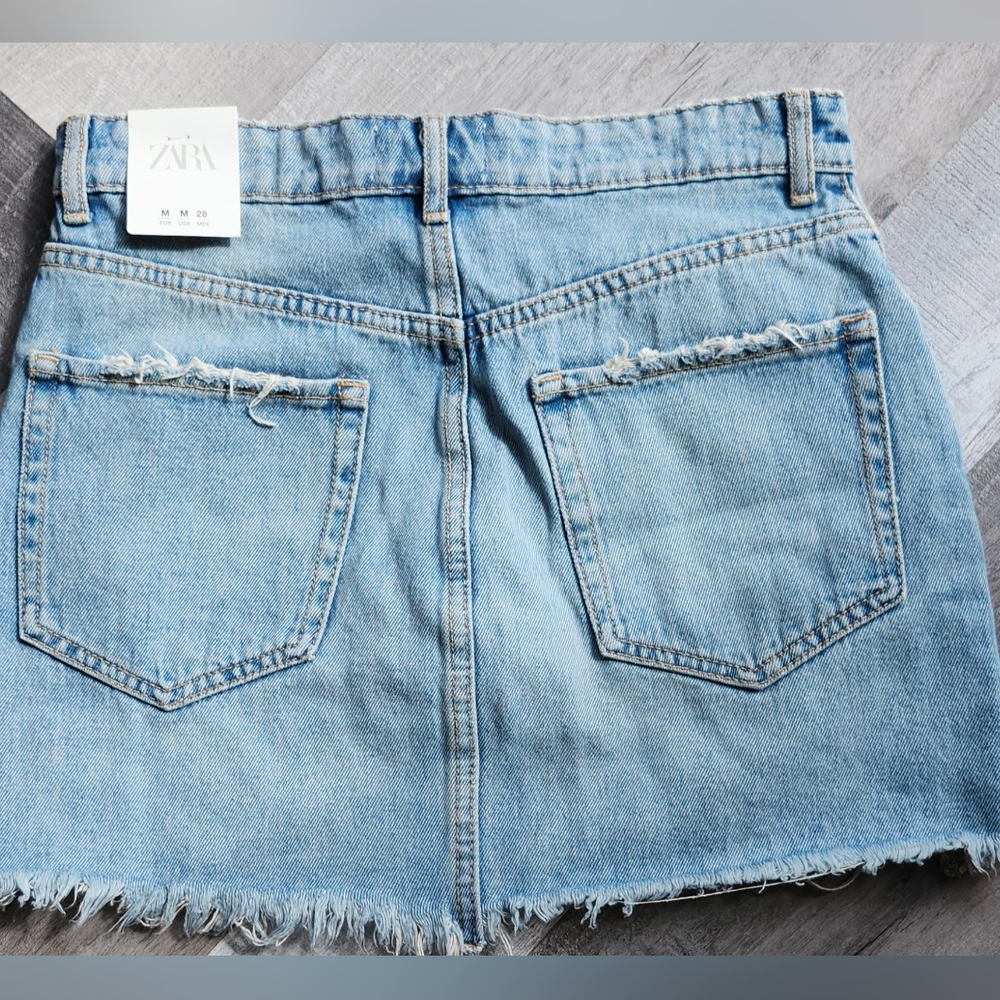 Light Blue Denim Mini Skirt - Picture 2 of 4